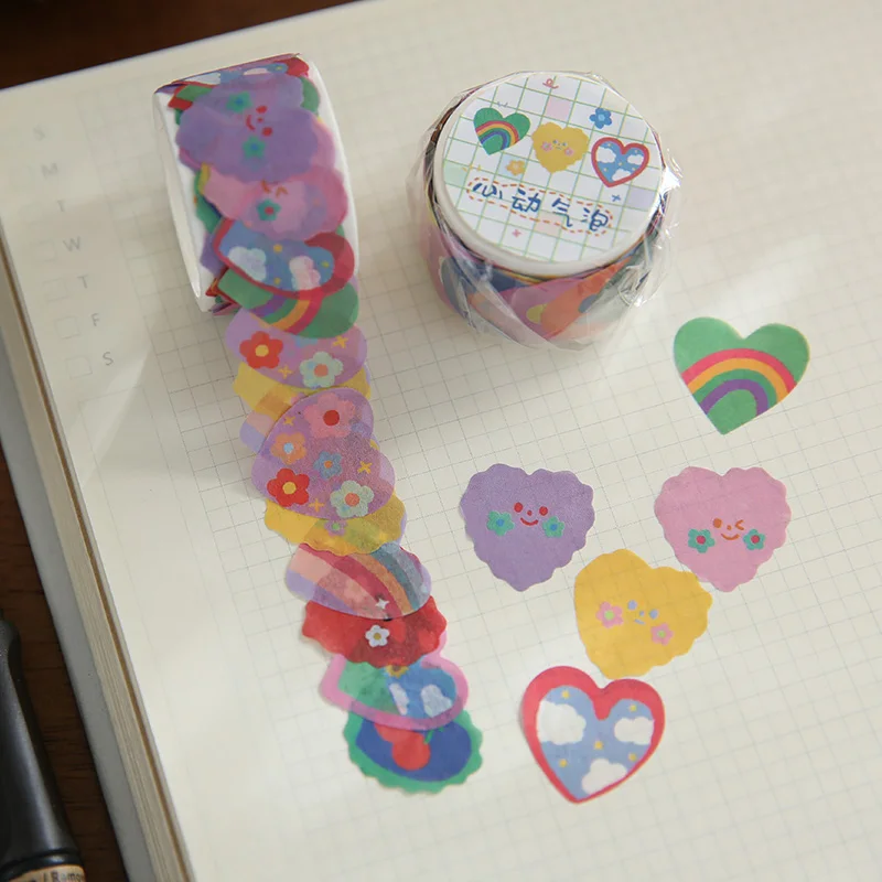 Schattige Hart Bloem Washi Tape Decoratie Maskeertapes Diy Scrapbooking Materiaal Tijdschrift Schoolbenodigdheden Briefpapier