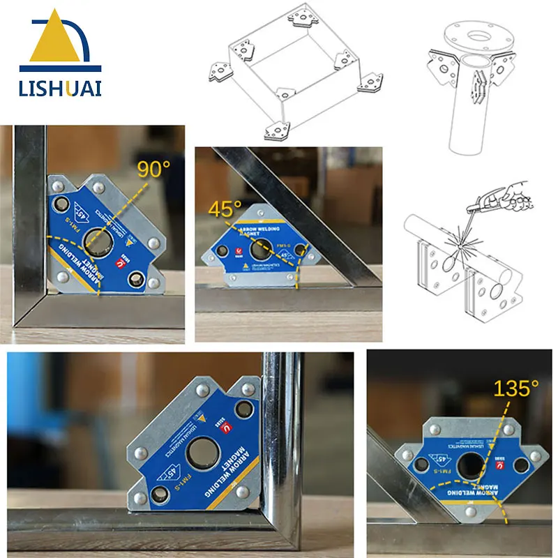 Lishuai 2 ''/ 3''/4 ''Pijl Lassen Magneet 45/90/135 Sterke Magnetische Houder £/55lbs/110Lbs