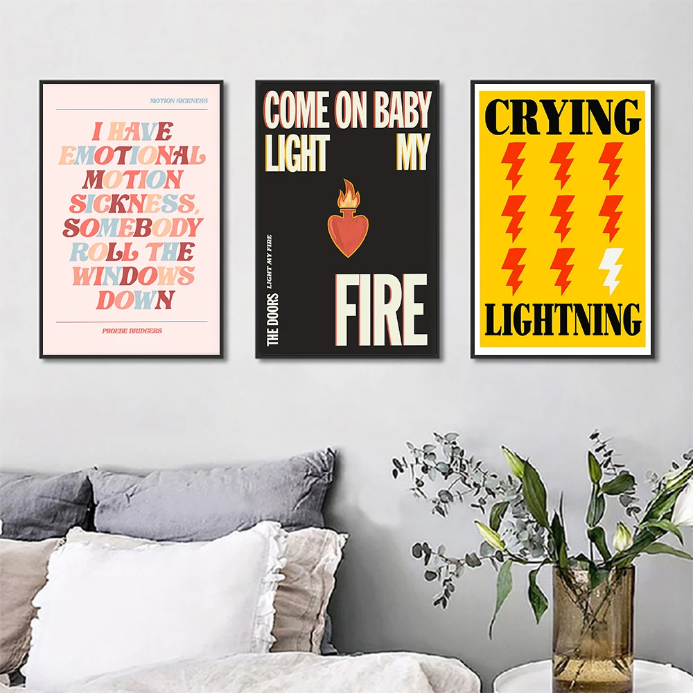 Abstract Art Lightning Figure Wall Mural Canvas Print Colorful Style Quote Flame Picture Painting Kids Living Room Home Decor