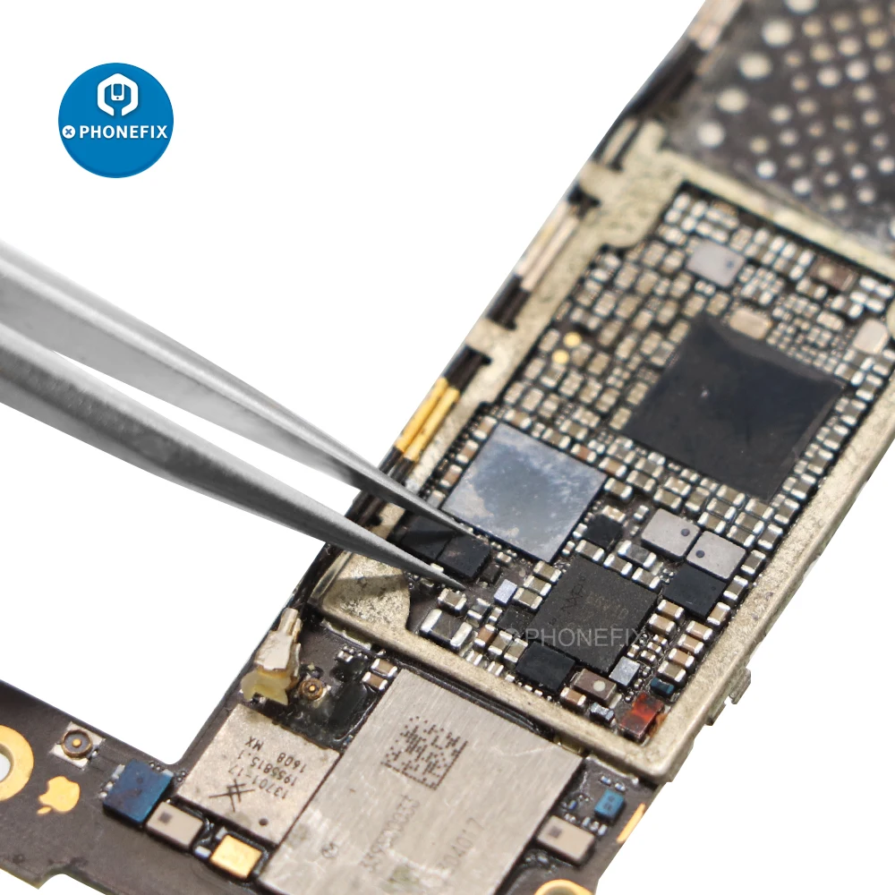 Pinzas antiestáticas de acero inoxidable, pinzas rectas de cabeza recta de alta precisión, herramientas manuales de reparación de PCB de teléfono, 1 ud.