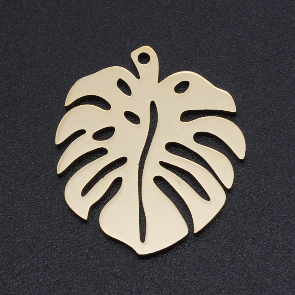 10pcs/lot Flower Leaf DIY Charms Wholesale 316 Stainless Steel Natural Bird Connectors Charm Turtle leaves  Jewelry Pendant