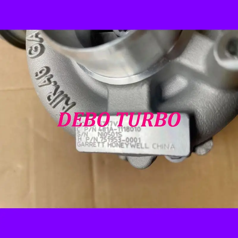 NEW GENUINE GARRETT GT17V/751953-5001S 481A-1118010 Turbo turbocharger for CHERY Rely R5,Eastar,TIGGO 3,SQR481A 1.9TDI 93KW 2009