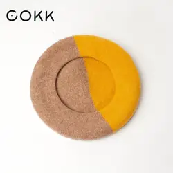 COKK New Fashion 90% Wool Beret Women Hat Painter Cap Thick Warm Lady Vintage Bonnet British Hat Female Style 2 Colors