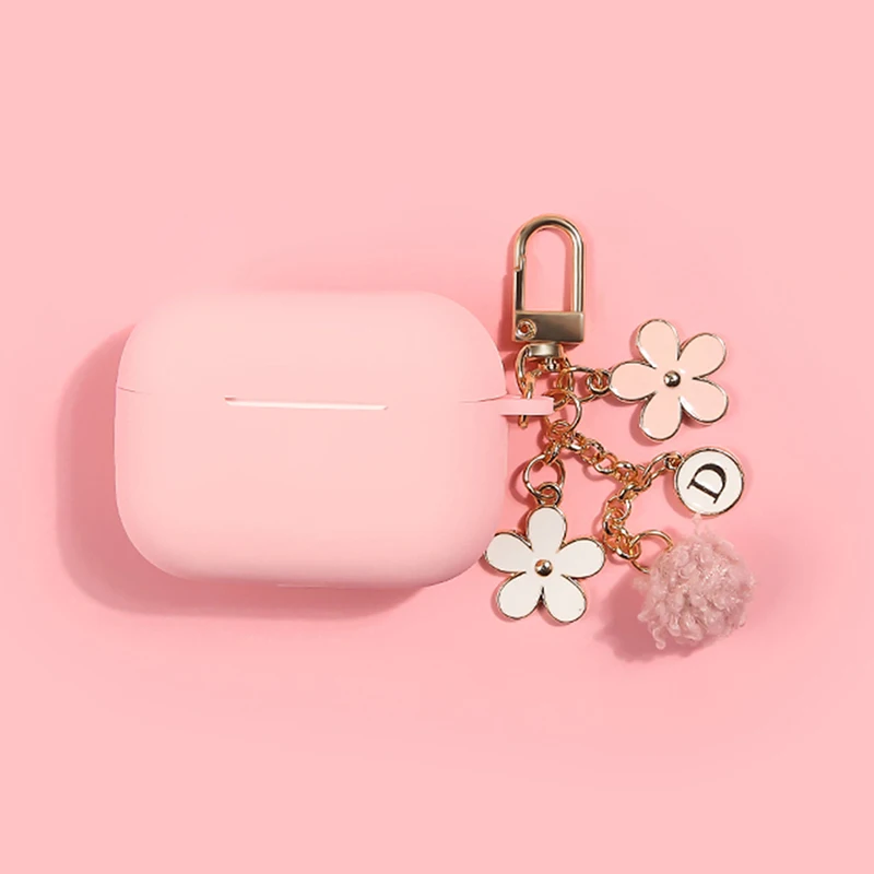 INS Cute Korea Cherry Flower Keychain For apple AirPods Pro 2 Case Silicone Earphone Cases Cover For AirPods 1/2/3 Charging Box