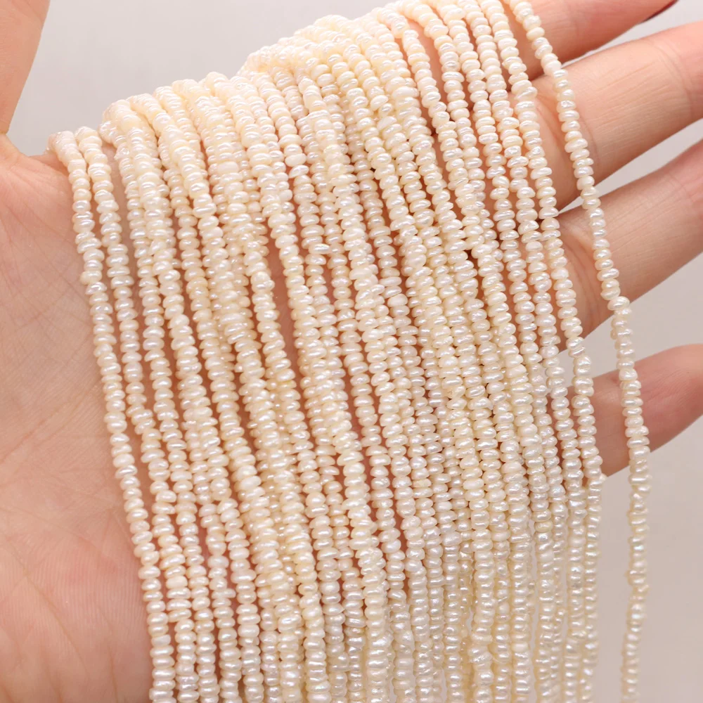 36cm Fine 100% Natural Freshwater Pearl Flat Shape Beads For Jewelry Making DIY Bracelet Necklace Earrings Accessories