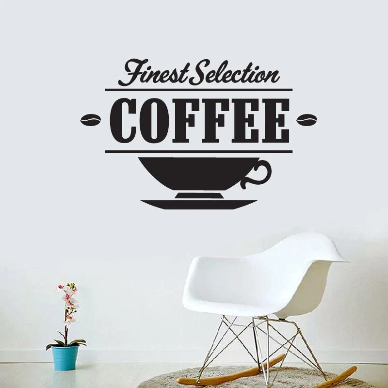 

Coffee Shop Sticker Bean Decal Cafe Cup Vinyl Art Wall Decals Decor Mural Decoration Break Coffee Glass Decals CAFE1016