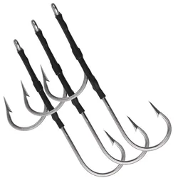 3Pcs Stainless Steel Assist Tuna Jig Fishing Hooks double sharp strong Big game Fishhooks Saltwater Fishing Tackle size 6/0~13/0