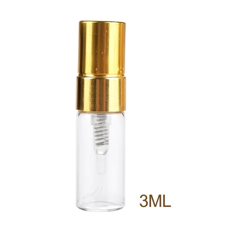 100 Stks/partij 3Ml Reizen Draagbare Glazen Parfumflesje Mini Lege Transparante Glazen Navulbare Parfum Verstuiver Fles Container