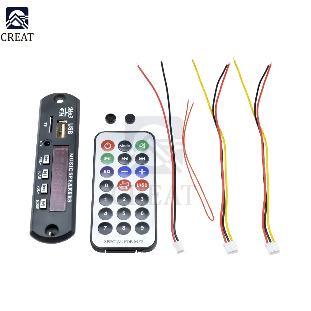 DC 7 -12V scheda di decodifica MP3 Bluetooth per decodifica auto modulo lettore MP3 supporto Radio FM USB TF telecomando IR