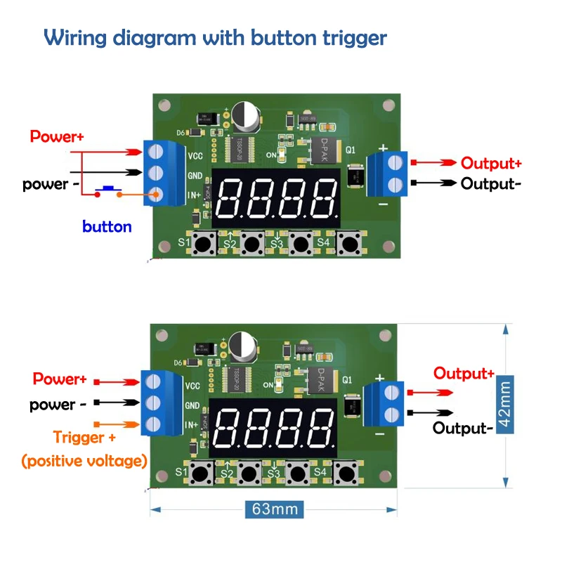 Multifunctional Cycle Control Time Relay Trigger Delay Count Switch Module MOS Tube 12V Timer