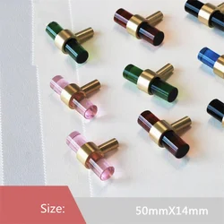Nordic Brass+Crystal Cabinet Handle Creative Wardrobe Door Knob Furniture Drawer Small T Bar Handles 50*14mm drawer knobs