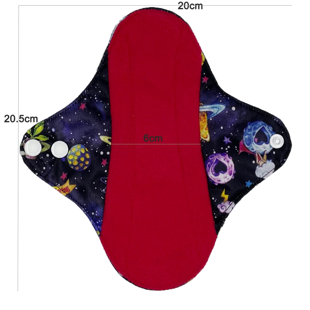 1pc Reusable red microfleece inner Pantyliner,Soft And Healthy Menstrual Cloth Sanitary Pads liners with adjustable buttons