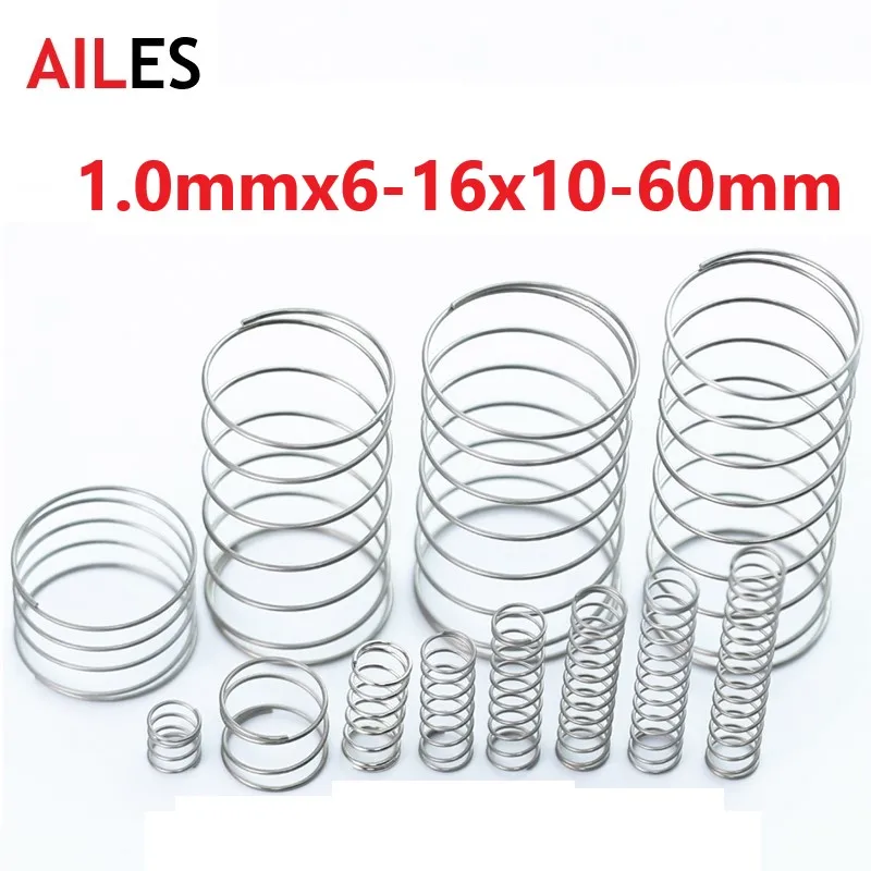 

10PCS 304 Stainless Steel Compression Spring Compressed Wire Diameter 1.0mm Y Type Rotor Return Springs