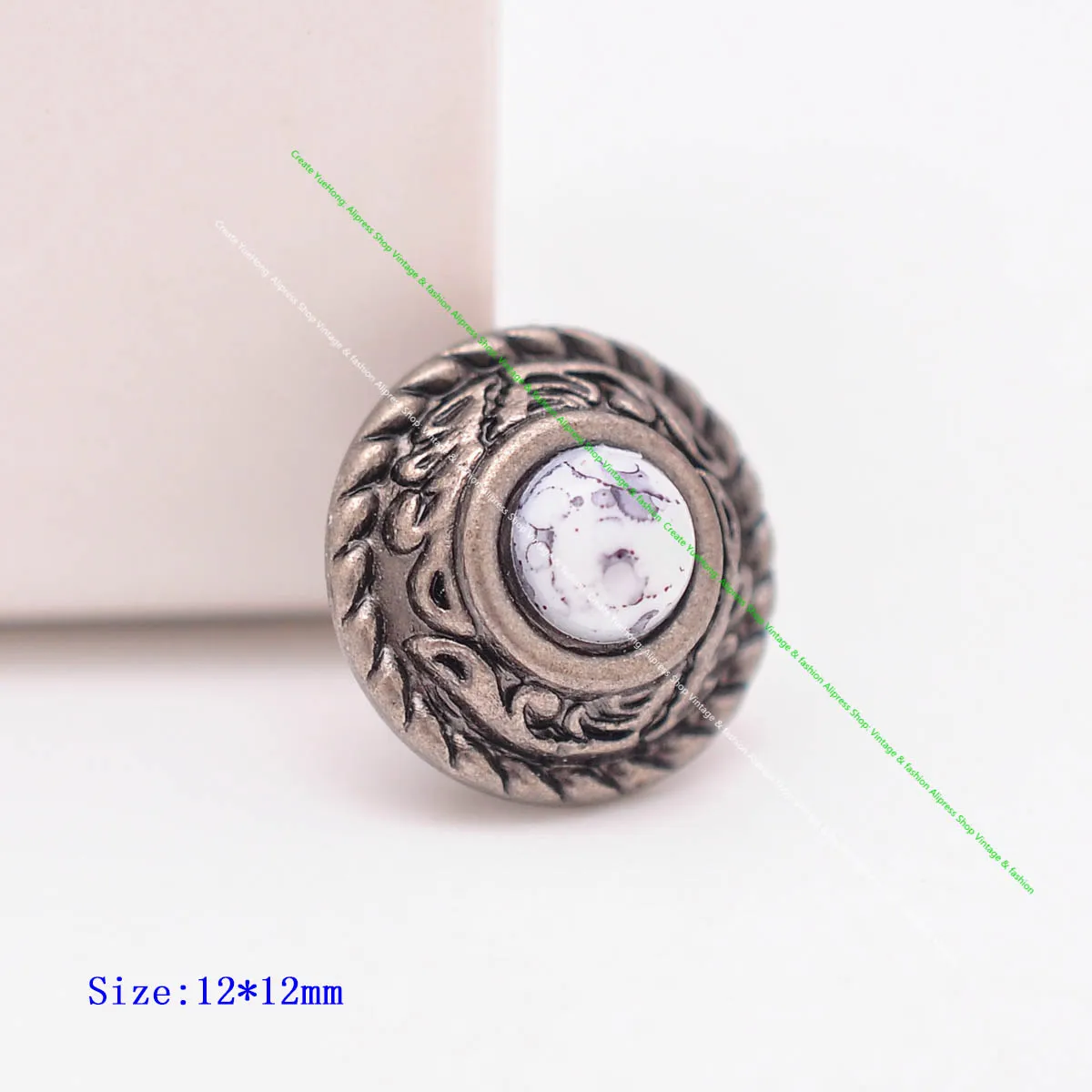 10pcs 12mm antike silberne Blume Seil Seite Leder handwerk Gürtel Zubehör Handtasche Brieftasche schwarz türkis Concho Screw back – Detail 1