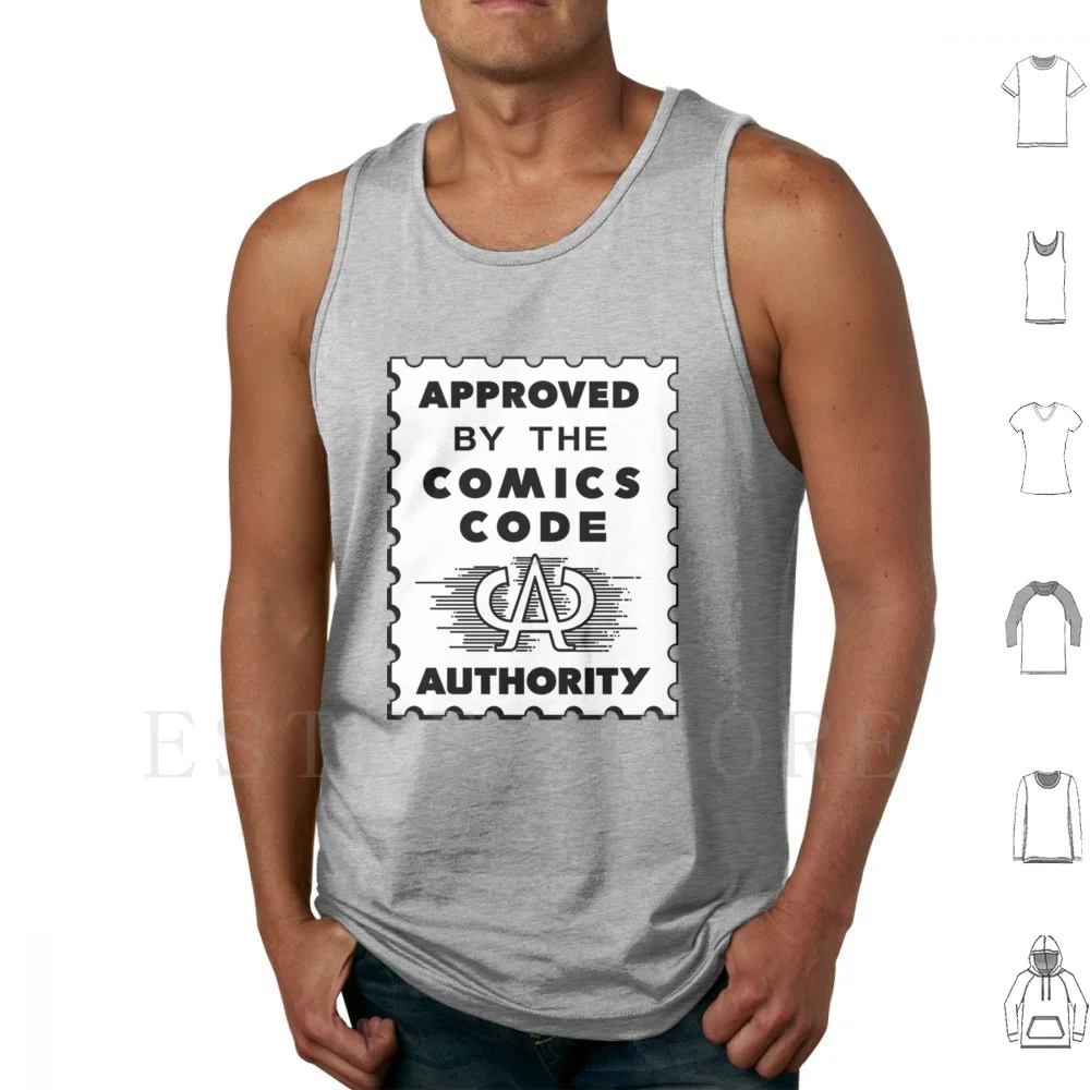 Comics Code Authority Tank Tops Vest Cotton Comic Comic Book Retro Logo Vintage Fun Art Toy Collectible