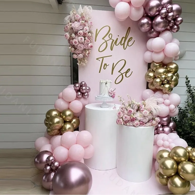 

138pcs Chrome Rose Gold Balloon Garland Arch Kit Pink Latex Balloons Set DIY Wedding Birthday Party Decor Baby Shower Globos