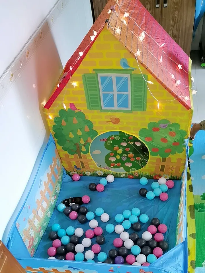 แบบพกพาเด็กเล่นเต็นท์เด็กไฟ LED กลางแจ้งในร่ม Ocean Ball Pool เกมเต็นท์ปราสาทห้องพักบ้านของเล่น