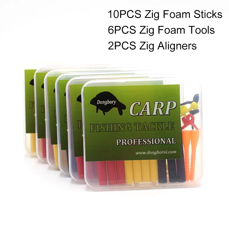 19PCS Carp Fishing Accessories for Zig Rig Zig Aligna Kit Foam Hook Line Aligners Tool Pop Up Fishing Terminal Tackle