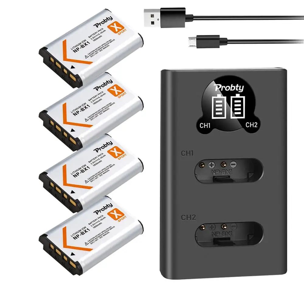 NP-BX1 NP BX1 Bx1 1800mAh battery + LED USB Charger with Type C for Sony DSC-RX100 WX500 HX300 WX300 AS30V AS300 M3 M2 HX60 ZV-1 