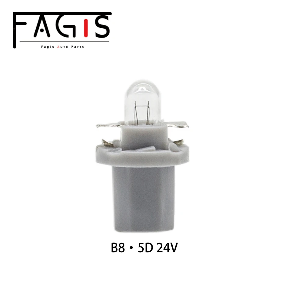 Fagis-bombilla halógena B8.5D B8.5 para salpicadero de coche, luces de grupo de instrumentos, 12V, 1,2 W, 24V, 1,2 W, 10 unidades