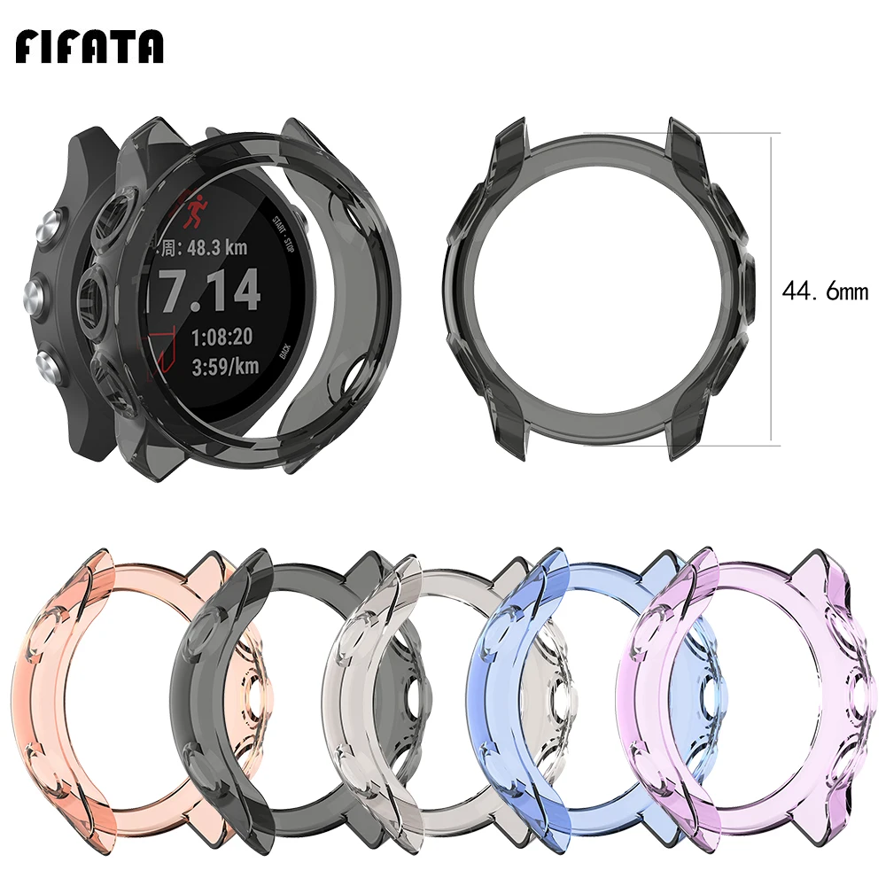 FIFATA TPU Transparent Watch Protective Shell For Garmin Forerunner 245/Forerunner 245M Smart Watch Case Cover Accessories