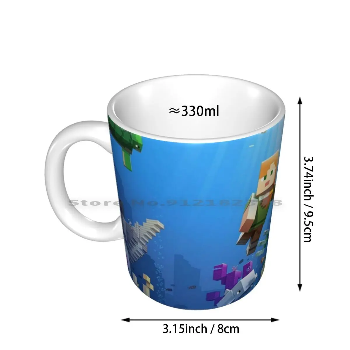 Ocean Ceramic Mugs Coffee Cups Milk Tea Mug Video Game Mine Facemask Kids Facemask Facemasks Video Game Video Games Game Gamer