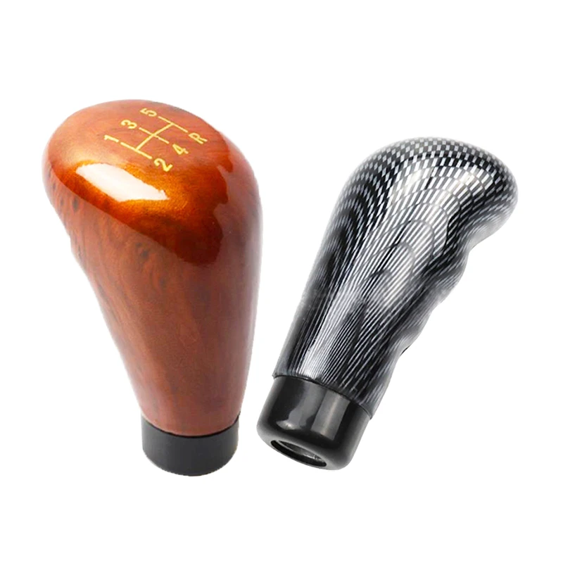 

Universal Car Styling Carbon Fiber / Wooden Shifter Lever Knob Manual Gear Shift Knob 5 Speed