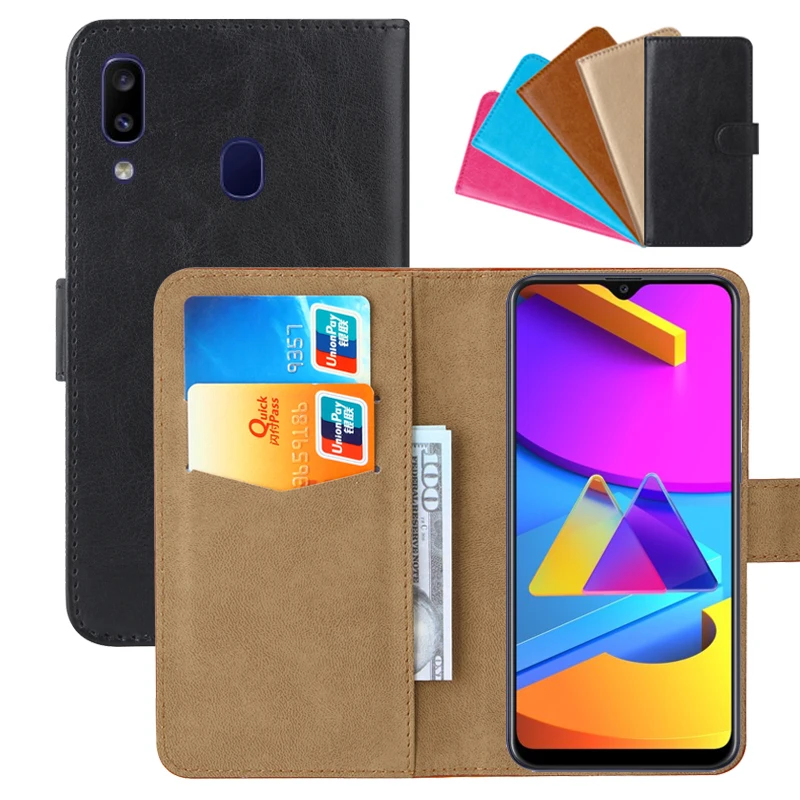 

Luxury Wallet Case For Samsung Galaxy M10s PU Leather Retro Flip Cover Magnetic Fashion Cases Strap