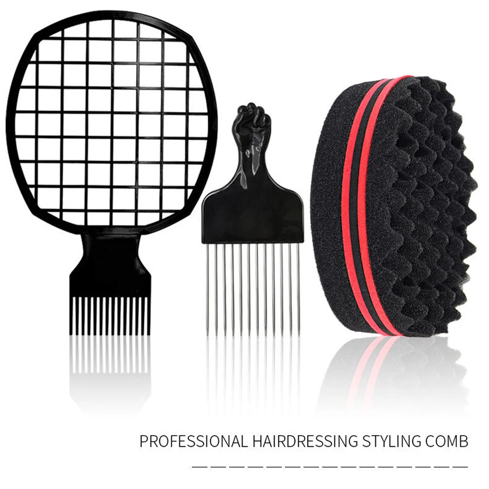 Barber Shop Men Hair Dirty Braider Twist Sponge Gloves African Hair Styling Fork Comb Hair Curls Foam For Salon