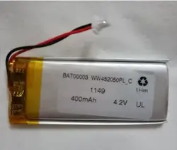 free ship 2pcs/lot 452050 402050 4.2v 400mah polymer lithium battery li-po battery rechargeable battery