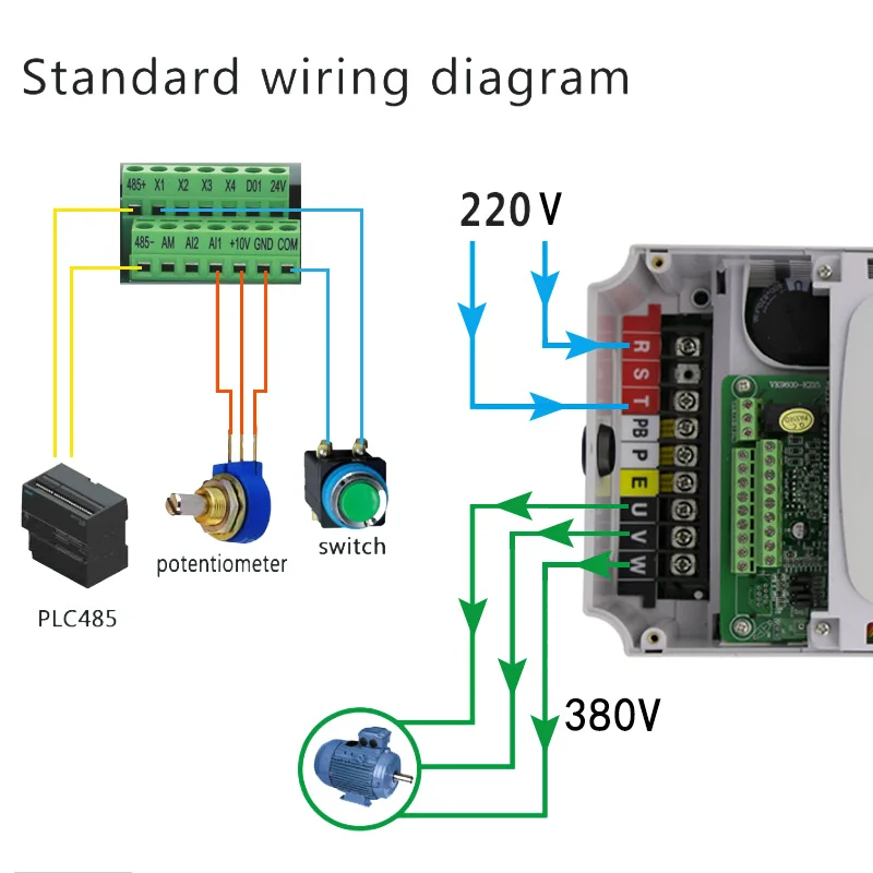 Imagem -02 - Entrada Monofásica 220v do Inversor 7.5kw do Conversor de Frequência ao Controlador Trifásico da Velocidade do Motor da Saída 380v