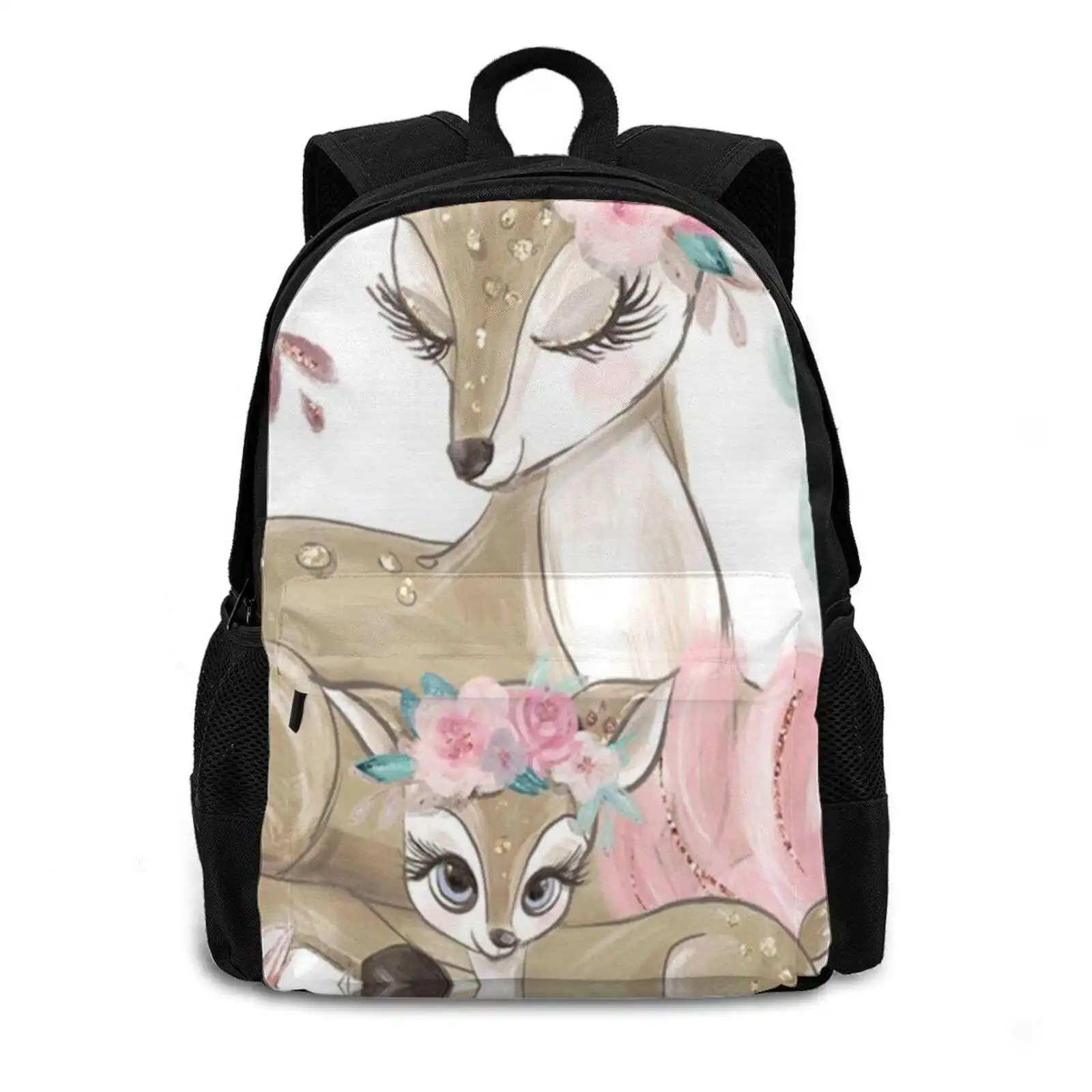 Deer Backpacks For School Teenagers Girls Travel Bags I Raised Brown