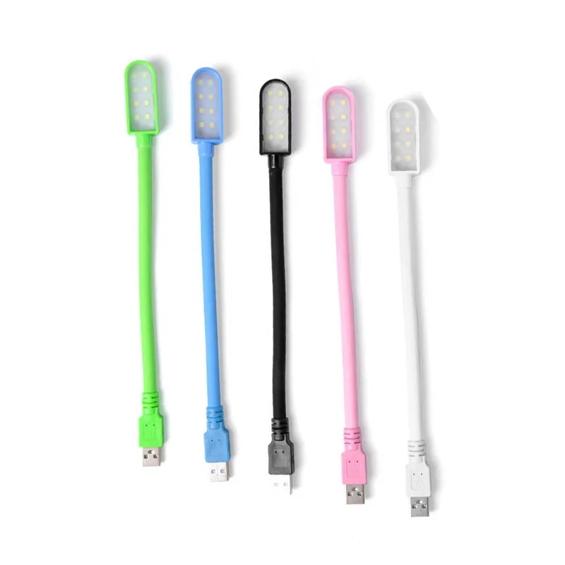 26cm Mini USB Reading Lamp Portable Ultra Bright 8LEDs LED Lamp Flexible Book Light for Power Bank Laptop Notebook PC Computer