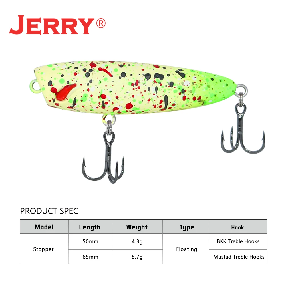 Jerry Stopper Floating Popper Artificial Topwater Bait Ultralight Freshwater Wobbler Lure Trout Bass Perch 50mm Fishing Tackle