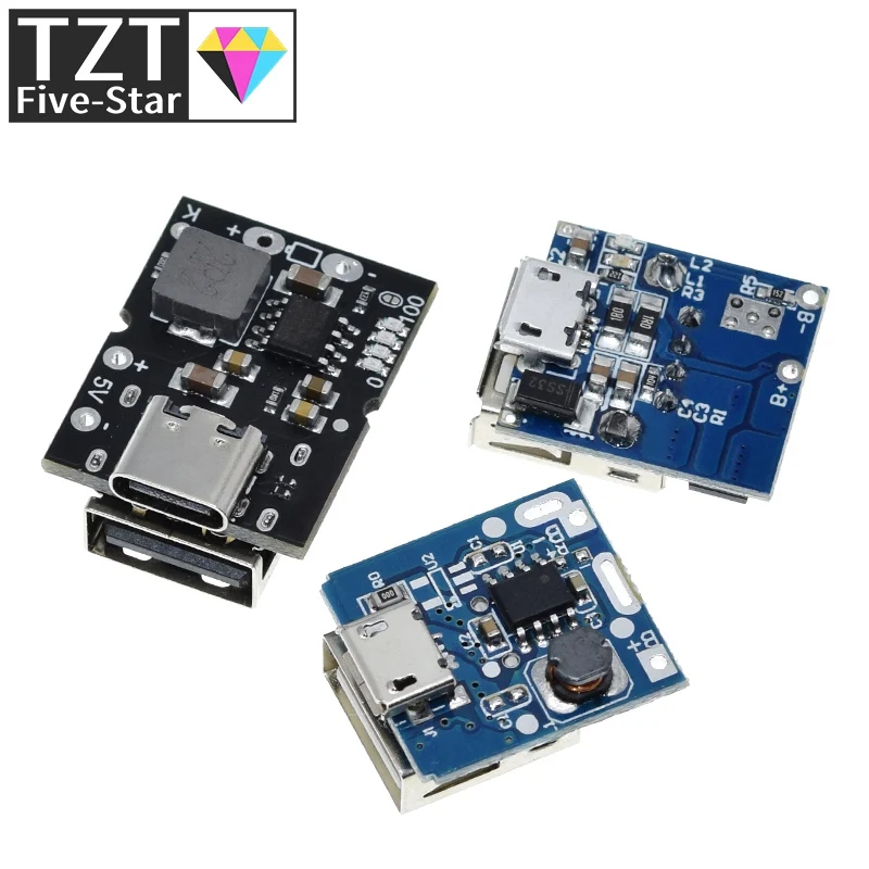 TZT Typ-C / Micro USB 5V 1A 2A Boost Converter Step-Up Power Modul Mobile Power Bank Zubehör mit Schutz LED Anzeige – Detail 3