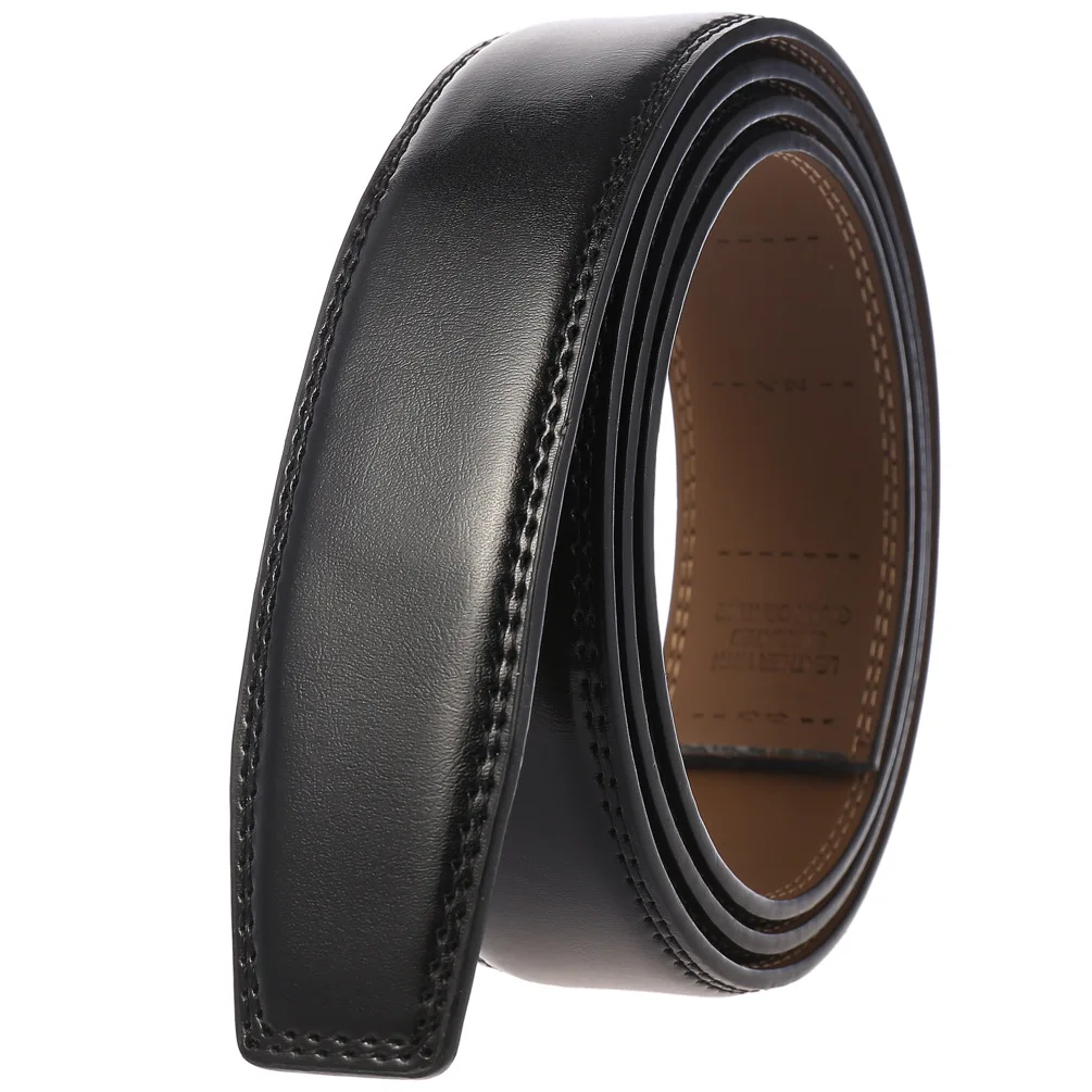 3.5 cm Belt No Buckle Cow Genuine Leather Belt Body for Automatic Buckle High Quality Black Brown Belts Without Buckle Cowskin