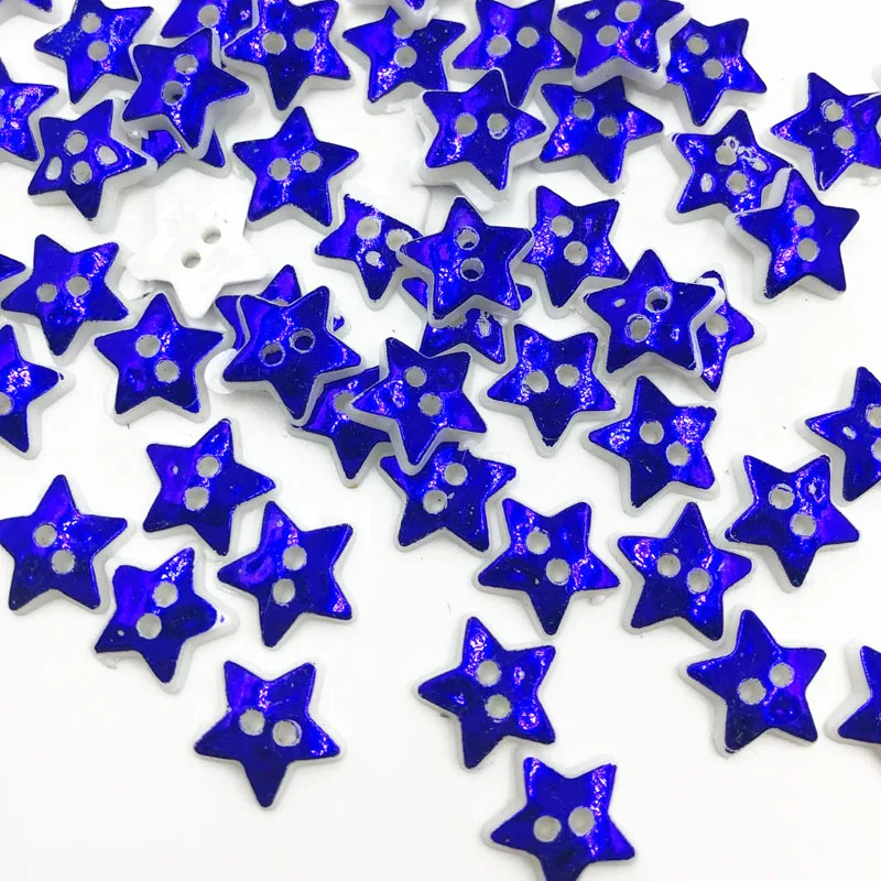 50/100PCS 12MM Star 2 Holes Plastic Buttons Children\'s Apparel Sewing Accessories DIY Scrapbooking Crafts PT301