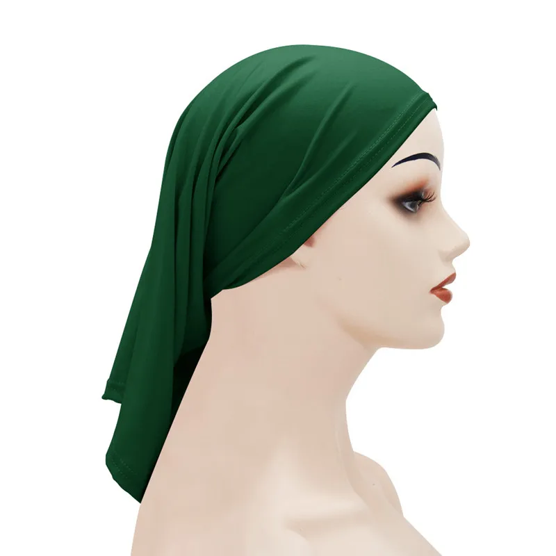 Islamic Muslim Women Head Scarf Underscarf Hijab Cover Headwrap Muslim Solid Color Hijabs Arab Headscarf Elastic Hijab Brand New