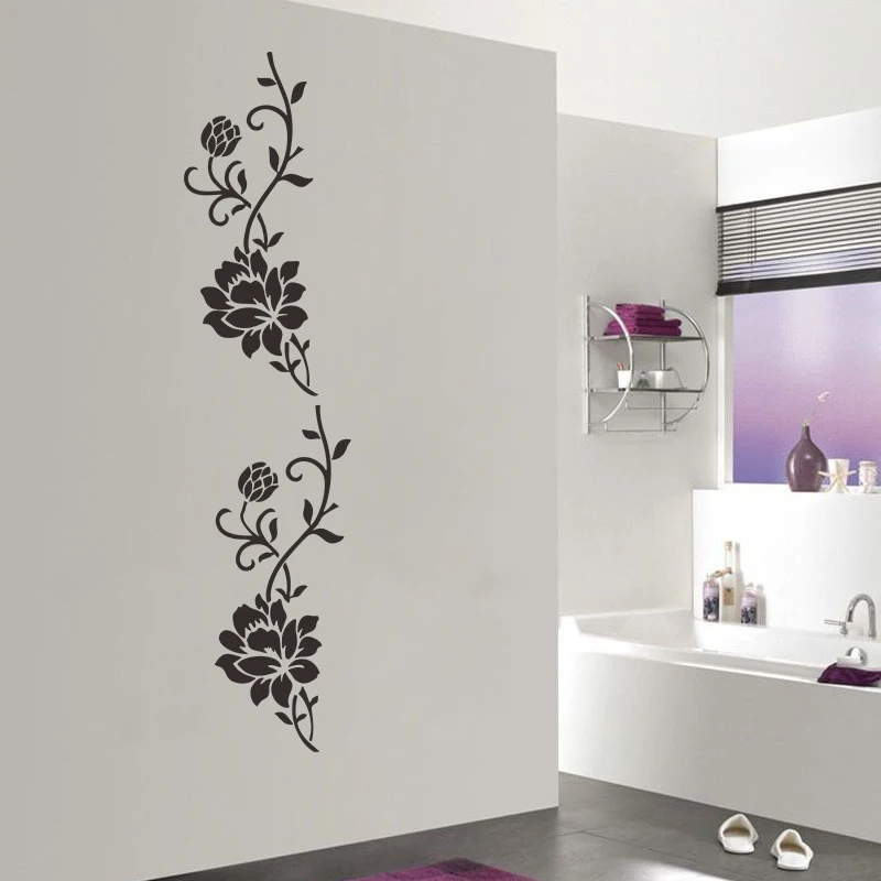 Creative Flowers Fridge Stickers Home Decor For Kitchen Bathroom Cabinets Art Wall Stickers Peel & Stick Waterpoof PVC Wallpaper