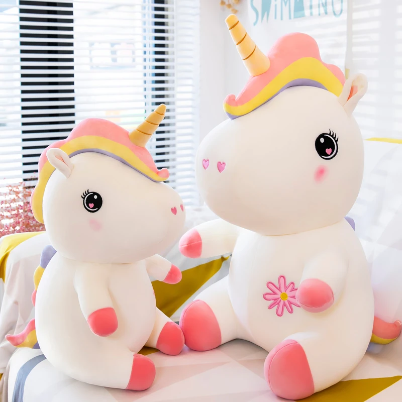 65cm Kawaii Giant Unicorn Plush Toy Soft Stuffed Unicorn Soft Dolls Animal Horse Toys For Children Girl Pillow Birthday Gifts