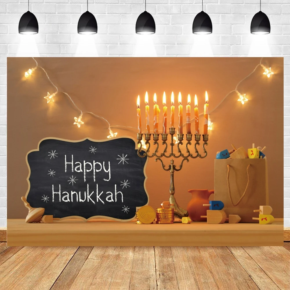 Jewish Rosh Hanukkah Backdrop Photocall Candlestick Bread Party Decor Photography Background Photo Studio Photographic Photozone