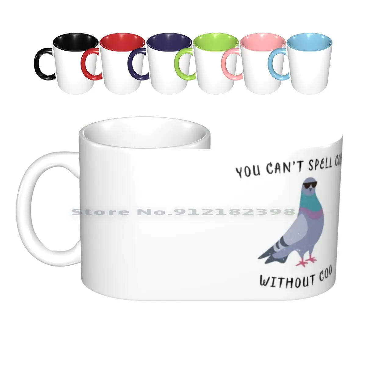 Cool Pigeon Ceramic Mugs Coffee Cups Milk Tea Mug Pigeon Pigeon Birb Bird Cant Spell Cool Without Coo Chirp Chirp Feathers Cool