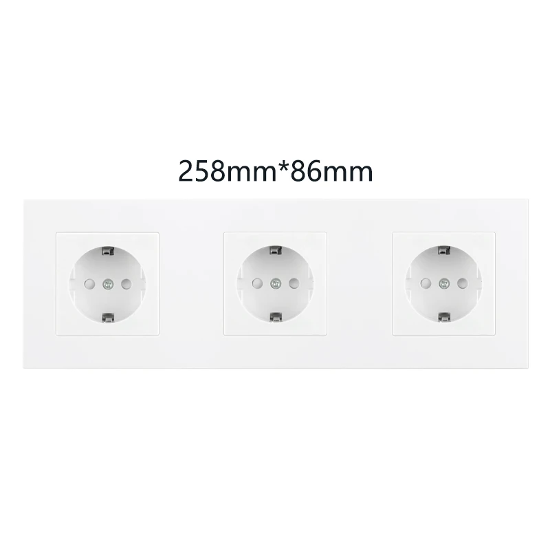 Atlectric EU/DE/RU Standard Universal Plug Wall Socket White Plastic Panel Electrical Socket Outlet 1/2/3/4 Multiple Sockets
