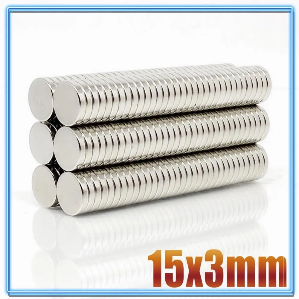 20 ~ 500Pcs N35 Ronde Magneet 15X1 15X1.5 15X2 15X3 15X5 Neodymium Magneet Permanente Ndfeb Super Sterke Krachtige Magneten 15*2 15*3