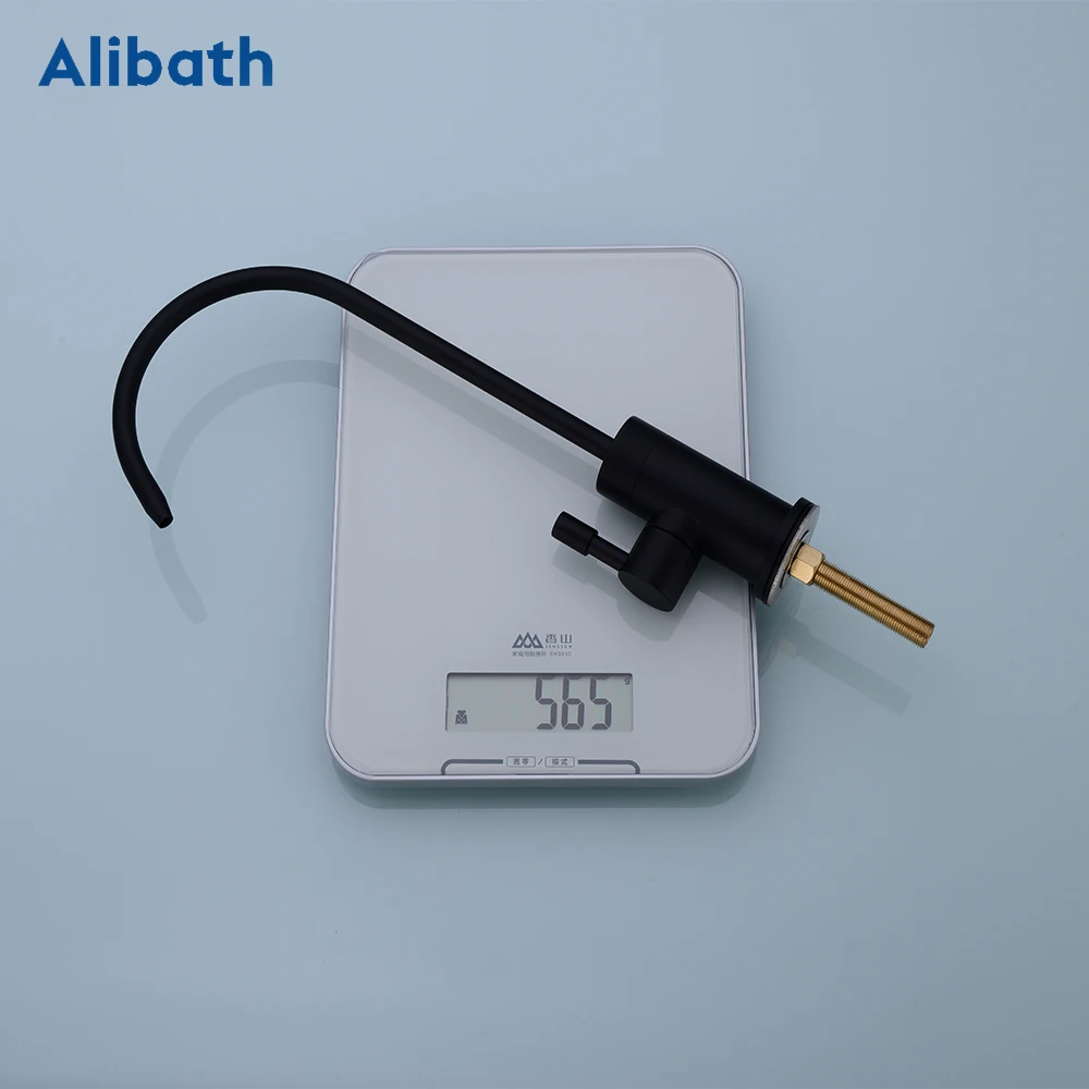 Kitchen Water Filter Faucet Matte Black 1/4 Inch Connect Hose Reverse Osmosis Filters Parts Purifier Direct Drinking Tap.
