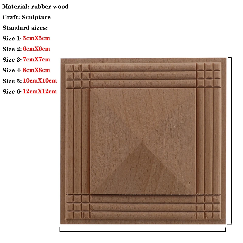 RUNBAZEF European Decal Square Solid Round Door Heart Flower Furniture Decoration Accessories Carved