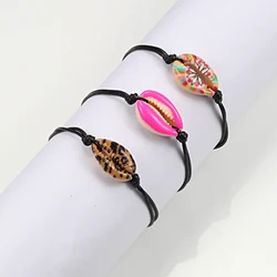 Bohemia Colorful Shell Rope Chain Bracelet Charm Women Natural Sea Shell Cowrie Bracelet Anklet Foot Jewelry Gift Wholesale