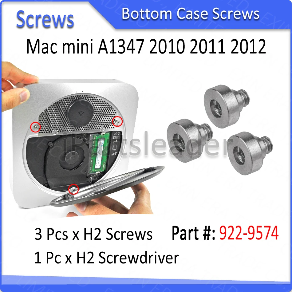 3Pcs New A1347 Bottom Base Case Lower Cover Screws with Opening Tool Set for Apple Mac Mini A1347 2010 2011 2012 Year