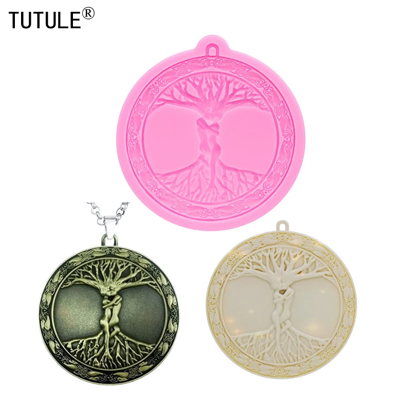 Keychain Celtic Tree of Life Silicone Mold Candle Making Soap adorable kawaii Polymer clay mold cklace Resin Silicone Mold