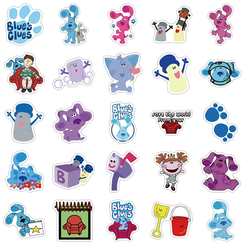 10/30/50pcs Blue‘s Clues Cute Cartoon Animal Stickers Decal Kids Toy DIY Laptop Guitar Luggage Bicycle Waterproof Anime Sticker